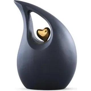 XXL Teardrop Urne 3 Liter - Mattschwarze Metallurne für Menschliche und Tierasche - Elegante Erinnerungsurne