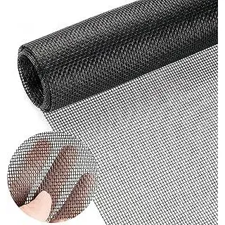Fliegennetz Meterware 120 x 250 cm,Fiberglas Fliegengitter Fenster Mesh Gewebe Schneidbar Ersatznetz,DIY Insektenschutz Gaze Fenster, für Fenster, Dachfenster, Terrassentür (Schwarz)