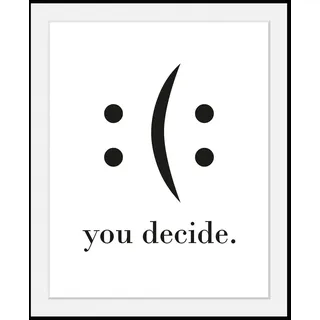 Bild mit Rahmen QUEENCE "oder Poster, you decide", schwarz (farbe rahmen: schwarz, farbe bild(er): schwarz), B:40cm H:50cm T:3cm, Acrylglas, Holzwerkstoff, Papier, Bilder, Bild mit Rahmen, HD Premium Druck