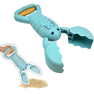 alldoro 63171 Sandgreifer Hummer hellblau, robustes eco Sandspielzeug für Kinder, Sandkasten-Krabbe, leicht & einhändig bedienbar, 34 cm