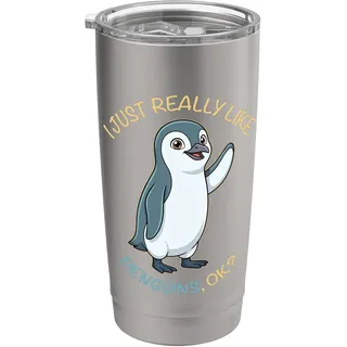 Ich mag Pinguine einfach wirklich Ok Animals Lover Little Penguin Doppelwandiger Edelstahl-Thermobecher