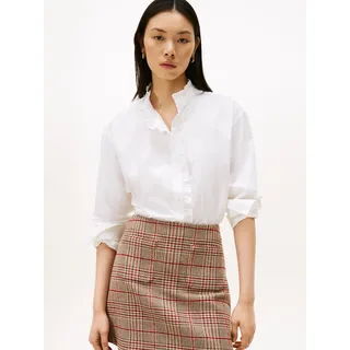Tommy Hilfiger Rüschenbluse »POPLIN RUFFLE SHIRT« mit Rüschen Detail, weiß