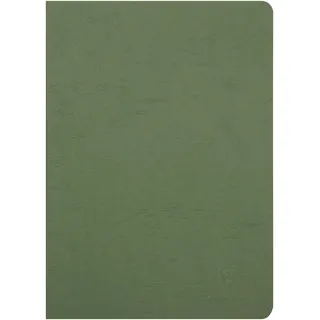 Clairefontaine 733003C - Notizbuch / Kladde Age Bag DIN A4 21x29,7 cm, 48 Blatt 90g blanko, geheftet, Lederoptik, Grün, 1 Stück