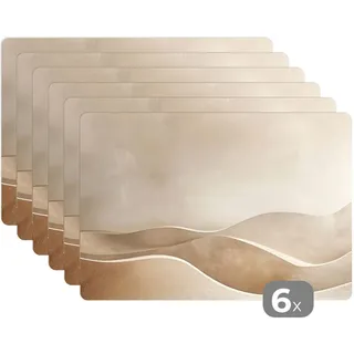 MuchoWow Platzsets 6er-Set Beige - Natur - Abstrakt - Modern 45x30 cm Tischset , Kunststoff , Rechteckig , 45x30x0.3 cm , Heimtextilien, Wohntextilien, Tischwäsche, Tischsets