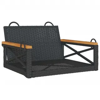 vidaXL Hängesessel Schwarz 63x62x40 cm Poly Rattan - Schwarz