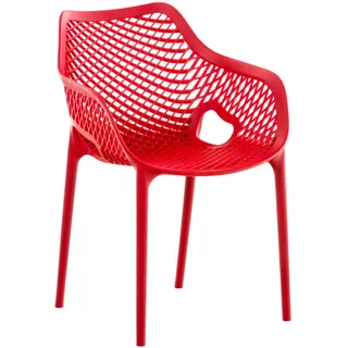 CLP Gartenstuhl Kunststoff Rot , 57x81x60 cm , Gartenmöbel, Gartensessel, Gartenstühle