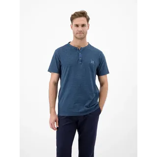 T-Shirt LERROS "T-Shirt in Fineliner-Optik, Rundhalsausschnitt", Herren, Gr. XXL, classic navy, 100% Baumwolle, Rundhals, Shirts T-Shirt