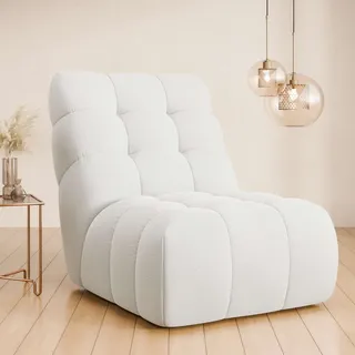 Home Affaire Sessel AURELIAN Velours 88,5 x 95,5 x 130 cm Beige mit Wellenunterfederung