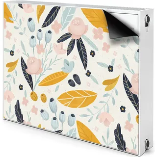 Magnet Heizkörperverkleidung Heizkörper-Abdeckung Heizung Heizkörper 80x60 cm - Pastell, Blätter