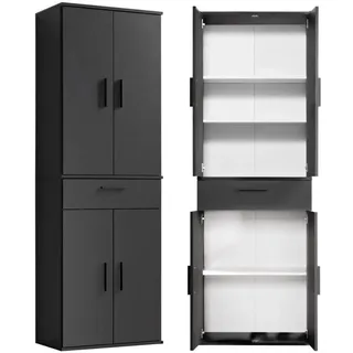 mokebo Mehrzweckschrank 60 x 180 x 34 cm Schwarz