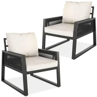 tectake® Aluminium Garten-Lounge Set Captive im Rope-Design