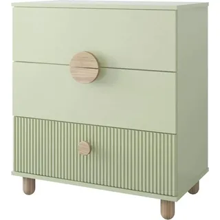 ZEE LOFT Kommode Mint 79,7 x 48 x 90,2 cm 3 Schubladen Möbel Wohnzimmer Schlafzimmer mit MDF Fronten Vollauszug Schubladen Buchenholz Füße Modernes Design - Türkis