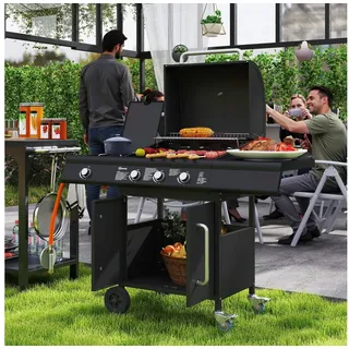Gasgrill Grillwagen 118,5 x 56 x 110 cm Schwarz