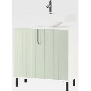 Waschbeckenunterschrank 60 cm breit Badunterschrank mit Verstellbarer Ablage Badezimmer Unterschrank für Waschbecken, Badmöbel Set, Gäste WC Schrank 60x30x60 cm BZR139-GR - Grün