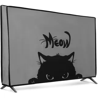 kwmobile 32" TV Abdeckung Indoor - Fernseher Hülle Bildschirmschutz Abdeckung - TV Bildschirm Staubschutzhülle - Fernsehabdeckung - Grau Schwarz