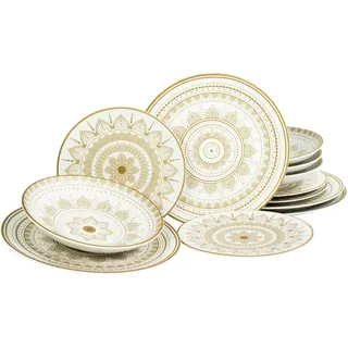 CreaTable Mandala Tafelservice 12-tlg. weiß/orientalisch