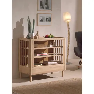 Home Affaire »Wickelregal aus massvier Eiche natur geölt, zeitloses Design« bis 11 kg mit 3 geräumigen Fächern, stabil und standfest gebaut 100 cm, beige