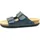 Damen Frauen Sandale Pantolette Zweiriemer Hausschuhe 5631 Blau, Schuhgröße:43 EU