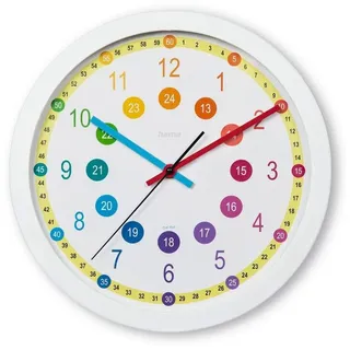Hama Wanduhr Sal mehrfarbig weiß Kunststoff, Ø 30,0 cm