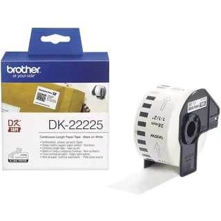 Brother Universaletiketten DK22225 Weiß 38 mm x 30,48 m 1 Blatt 1 St.