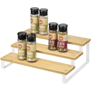 ASTOTSELL Gewürzregal, Küchenschrank-Organizer, 3 Etagen, Gewürz-Organizer, Regal, Stufe, Gewürzaufbewahrungshalter für Küchenschrank, Speisekammer, Schrank, Arbeitsplatte