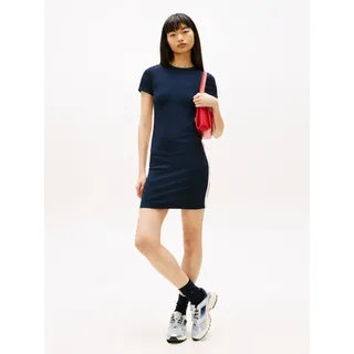 Tommy Jeans Jerseykleid "TJW BODYCON TAPE DRESS" mit seinem klassischen, schlichten Design, schwarz night navy