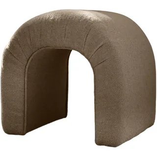 Atelier Del Sofa Stilvoller Pouf mit Buchenholzrahmen, 51 x 45 x 46 cm, 100% Polyester-Teddy-Stoff, Elegante braune Farbe | Perfekt für Moderne Wohnräume