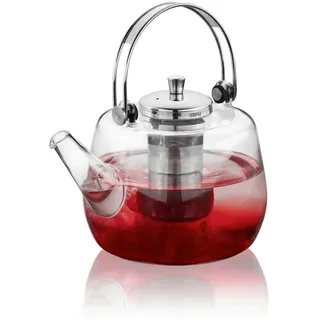 Gefu Teekanne , Silberfarben , Metall, Kunststoff, Glas , 1000 l , 12.5x19.5x17 cm , Geschirr, Kannen & Karaffen, Teekannen
