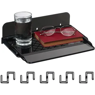 Relaxdays Betttisch, , schwarz , Kunststoff, , 30x8.5x22 cm, , Schlafzimmer, Nachtkästchen