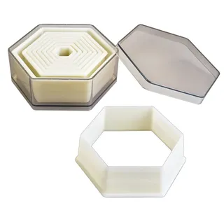IBILI Corta MASAS HEXAGONO LISO (9 PC), Transparent/Weiß