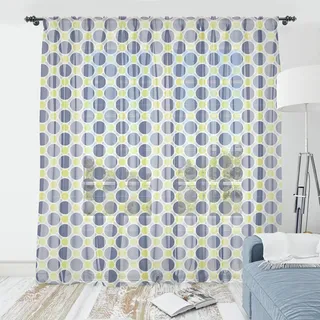 ABAKUHAUS Abstrakt Surreal Wandteppich, Geometrische Kreise Motiv runder Modern Style Ovals Ellipsen, Wohnzimmer Schlafzimmer seidiges Satin Wandtuch, 240 cm x 274 cm, Blaugrau Grün - Grün