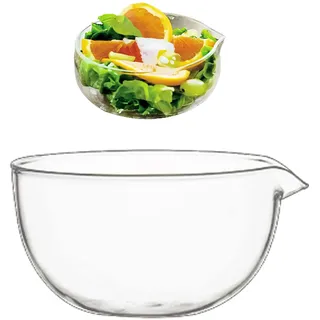 F Fityle Matcha Schale mit Ausguss Glas, Transparente Salatschüssel, Teetasse Hitzebeständiges Matcha-Set mit Ausgießer, Saucenschale Glasschale Servierschalen Set für Matcha Kaffee Saucen, 350ml