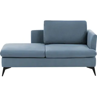 BELIANI Chaiselongue Blau aus Stoff Rechtsseitig mit Kissen Metallbeinen Gepolstert Elegant Klassisch Modern Récamiere Wohnzimmermöbel - Blau, Schwarz