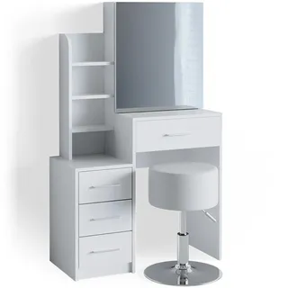 Vicco Schminktisch Conrada mit Hocker weiß 80 x 36 x 132 cm