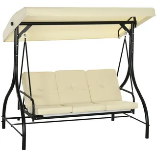 Outsunny Hollywoodschaukel Beige 3-Sitzer