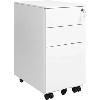Songmics Rollcontainer Aktenschrank 45 x 30 x 60 cm weiß
