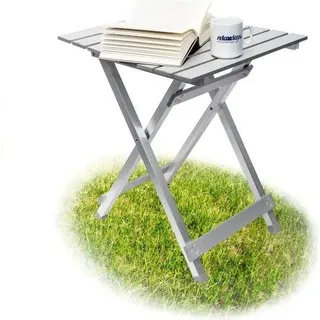 Aluminium Klapptisch 120x60x70 cm Silber, wetterfest für Camping & Grillabende - Silber