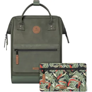 CABAIA Freizeitrucksack Rucksack mit Laptopfach Adventurer Vegan Nubuck Backpack 18L Busan tannengrün - dunkelgrün