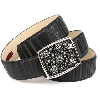 Ledergürtel ANTHONI CROWN, Damen, Gr. 90, schwarz, Leder, unifarben, Gürtel Ledergürtel, Jeansgürtel mit Designer-Schließe