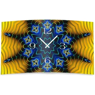 Digital Art Designer Wanduhr modernes Wanduhren Design leise kein ticken DIXTIME 3D-0339 - Gelb
