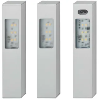 Telefunken LED Unterbauleuchten Thot 16 cm 3er Set, Sensor, aluminiumfarben