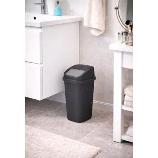 Waste Bin Mülleimer Kosmetikeimer Bad Schwingdeckel 5L Anthrazit - Grau
