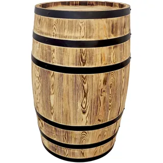 Dekoratives Holzfass aus gebürstetem und gegerbtem Holz 80x50cm