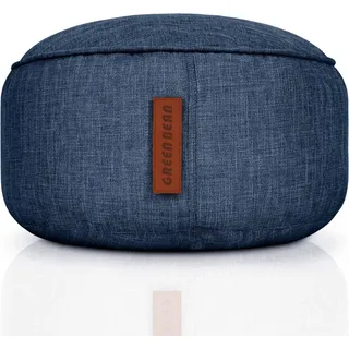 Green Bean® Sitzhocker "Home Linen" 45x25cm mit EPS Perlen Füllung - Fußhocker für Sitzsäcke - Dunkelblau - Dunkelblau