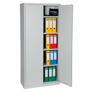 Gürkan Stahlschrank 100049 lichtgrau 80,0 x 38,0 x 180,0 cm, aufgebaut