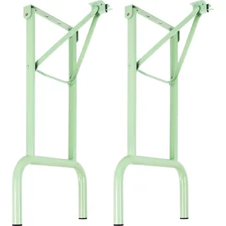 Natural Goods Berlin 2x Bierzeltgestell Metall Schwarz für Bierzeltgarnitur klappbar - Tischfüße, Bankfüße für Biertisch, Outdoor Bierbankgarnitur - Tischgestell 70 cm x 42 cm, Pastellgrün - Grün