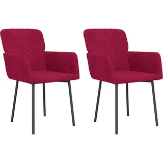 vidaXL Esszimmerstühle 2 Stk. Weinrot Samt - Rot