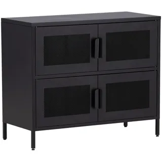 Livetastic Sideboard 90 x 75 x 40 cm Schwarz