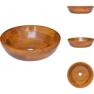 vidaXL Waschbecken Massivholz Teak 40x10 cm - Badezimmer-Waschbecken - Braun