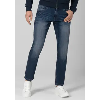 Regular-fit-Jeans TIMEZONE "Regular GerritTZ", Herren, Gr. 33, Länge 34, blau, 93% Baumwolle 6% Elasthan (T-400) 1% Elastan/Lycra, Jeans Regular-fit-Jeans